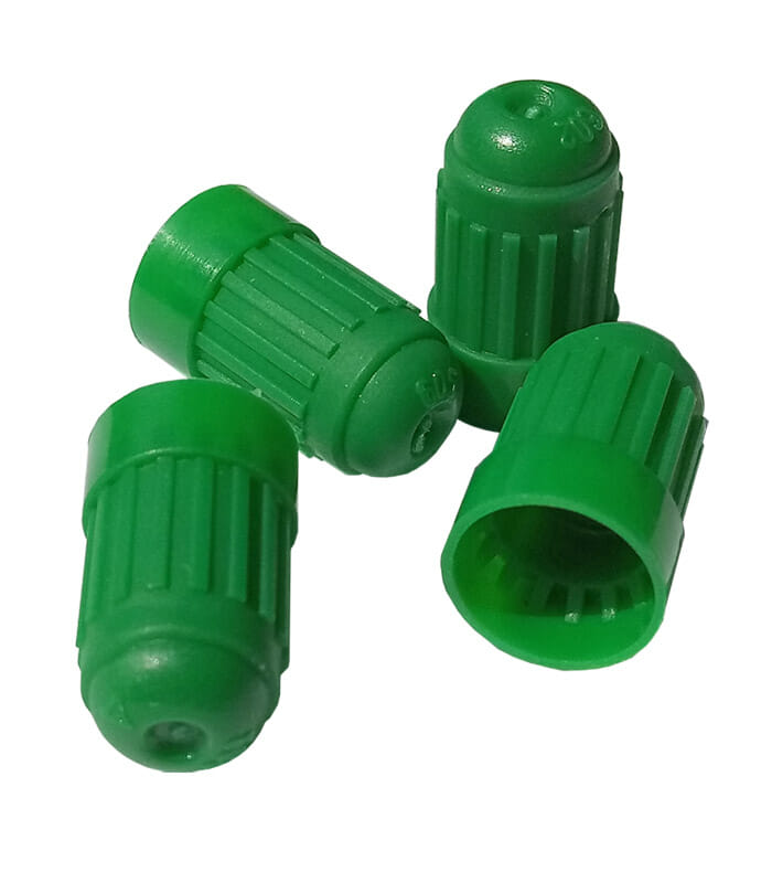 Green Plastic GM TPMS Valve Caps (Qty 100)